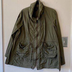 Vintage Torrid Size 1 (1X) Olive Green Twill Utility Jacket Pockets Zipper